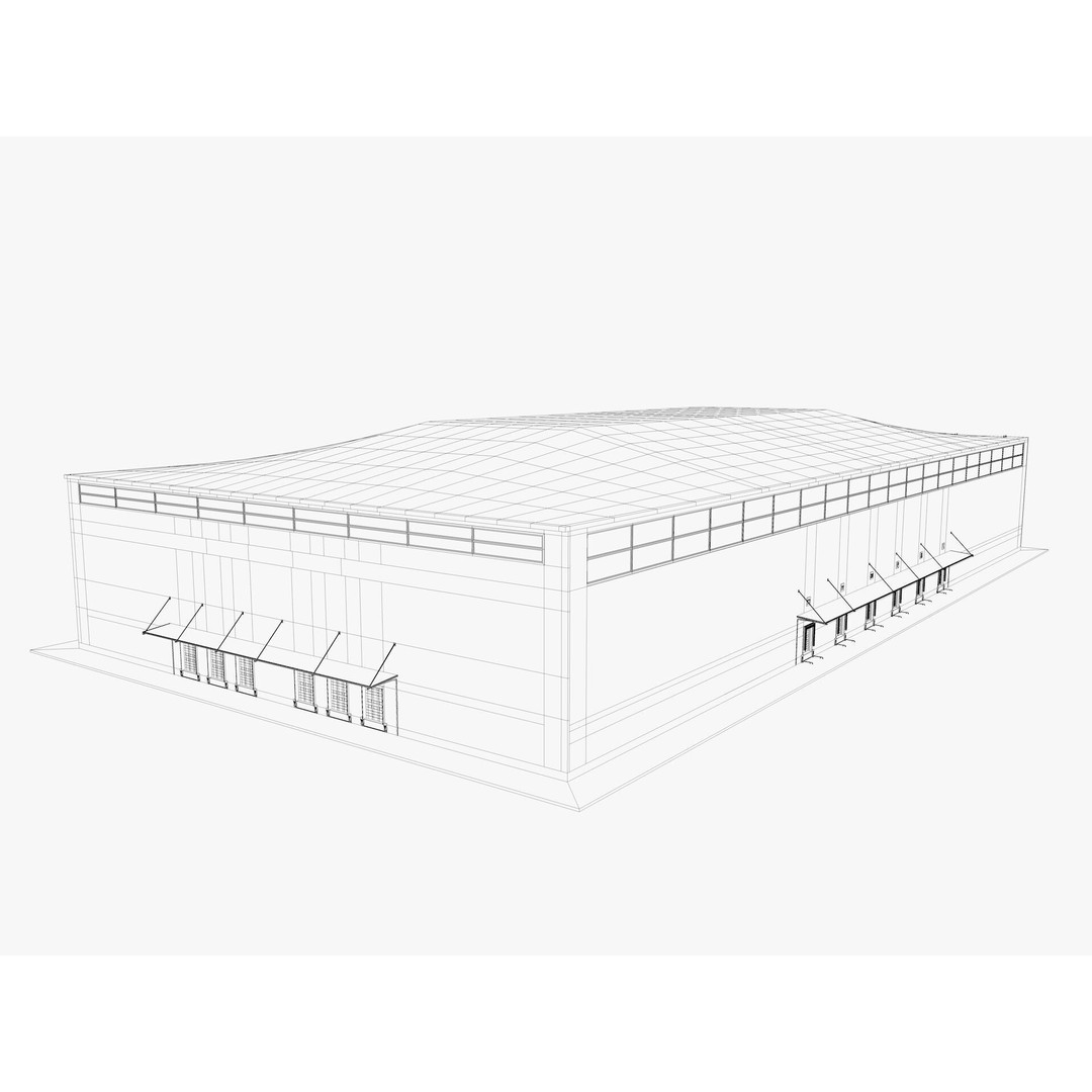 Warehouse Logistic 3D Model – Industrial Exterior with Textures, FBX, Blender - View 25