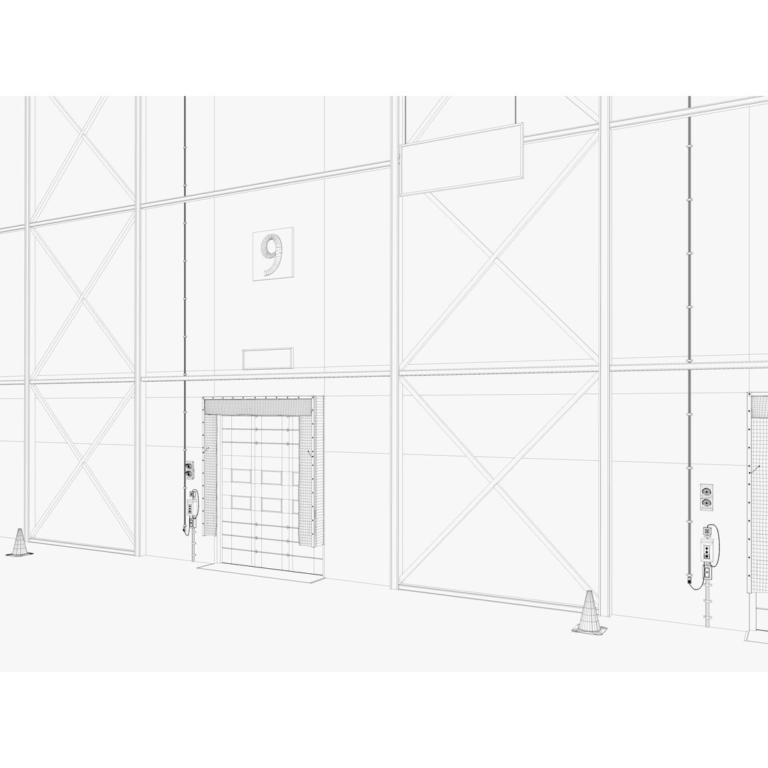 Warehouse Logistic 3D Model – Industrial Exterior with Textures, FBX, Blender - View 26