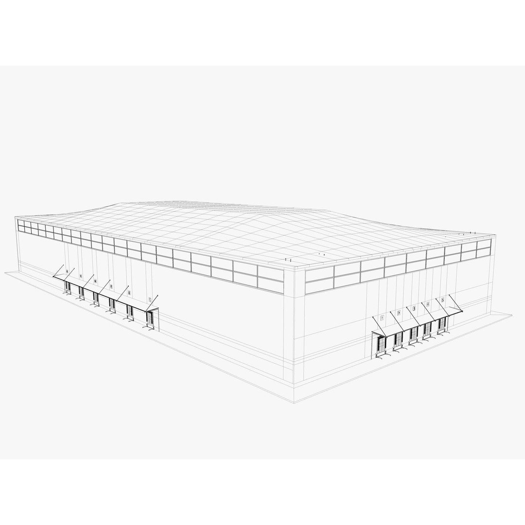 Warehouse Logistic 3D Model – Industrial Exterior with Textures, FBX, Blender - View 28