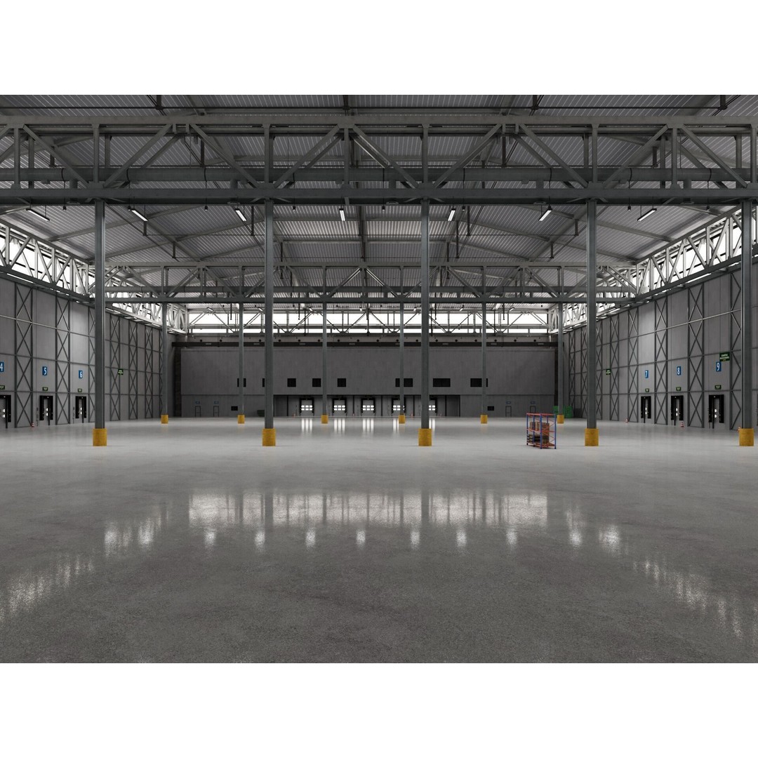 Warehouse Logistic 3D Model – Industrial Exterior with Textures, FBX, Blender - View 4