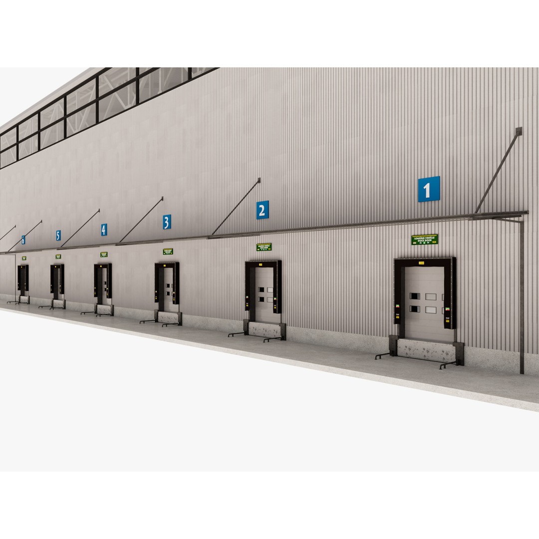 Warehouse Logistic 3D Model – Industrial Exterior with Textures, FBX, Blender - View 5