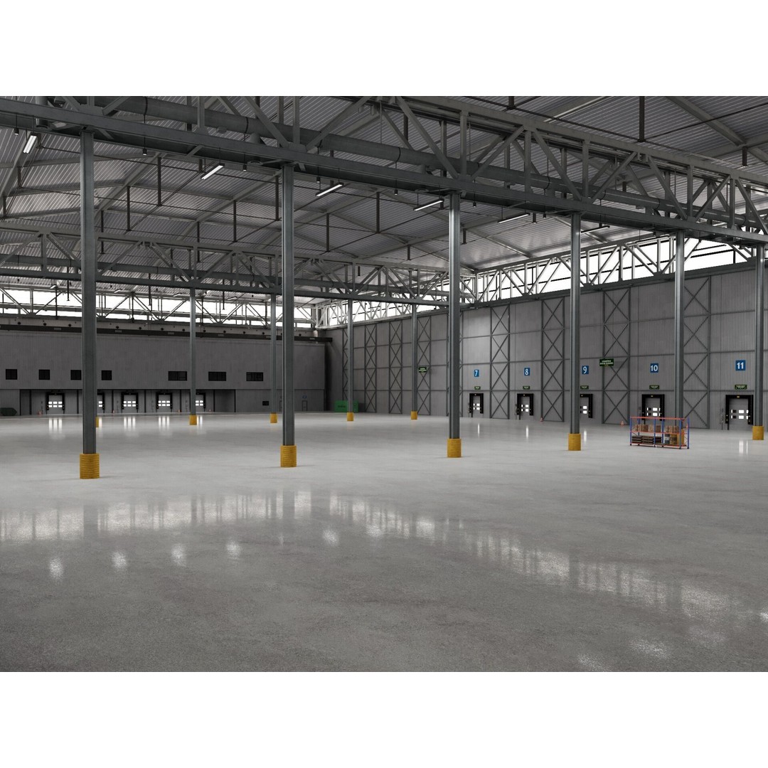 Warehouse Logistic 3D Model – Industrial Exterior with Textures, FBX, Blender - View 6