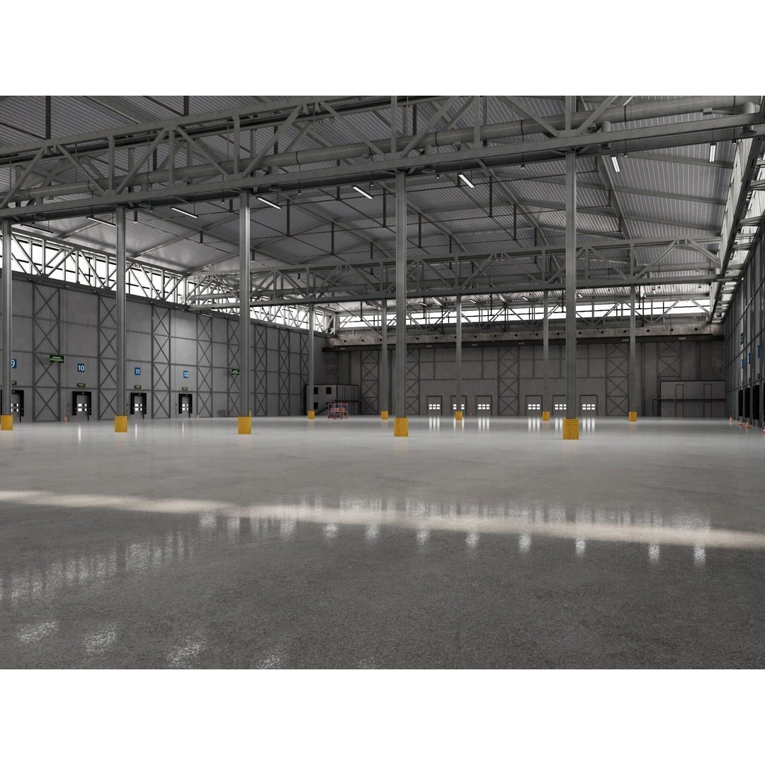 Warehouse Logistic 3D Model – Industrial Exterior with Textures, FBX, Blender - View 7