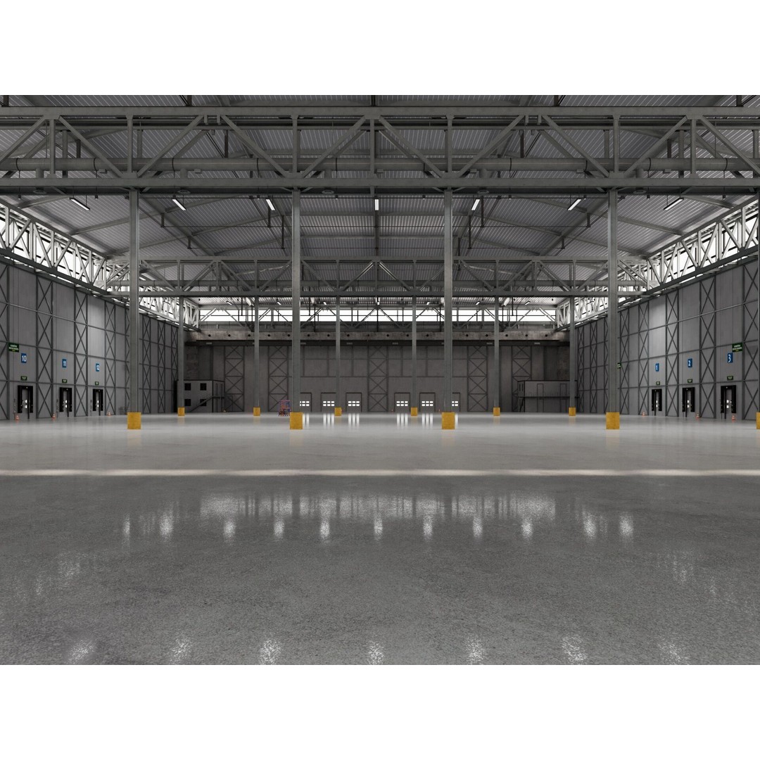 Warehouse Logistic 3D Model – Industrial Exterior with Textures, FBX, Blender - View 8