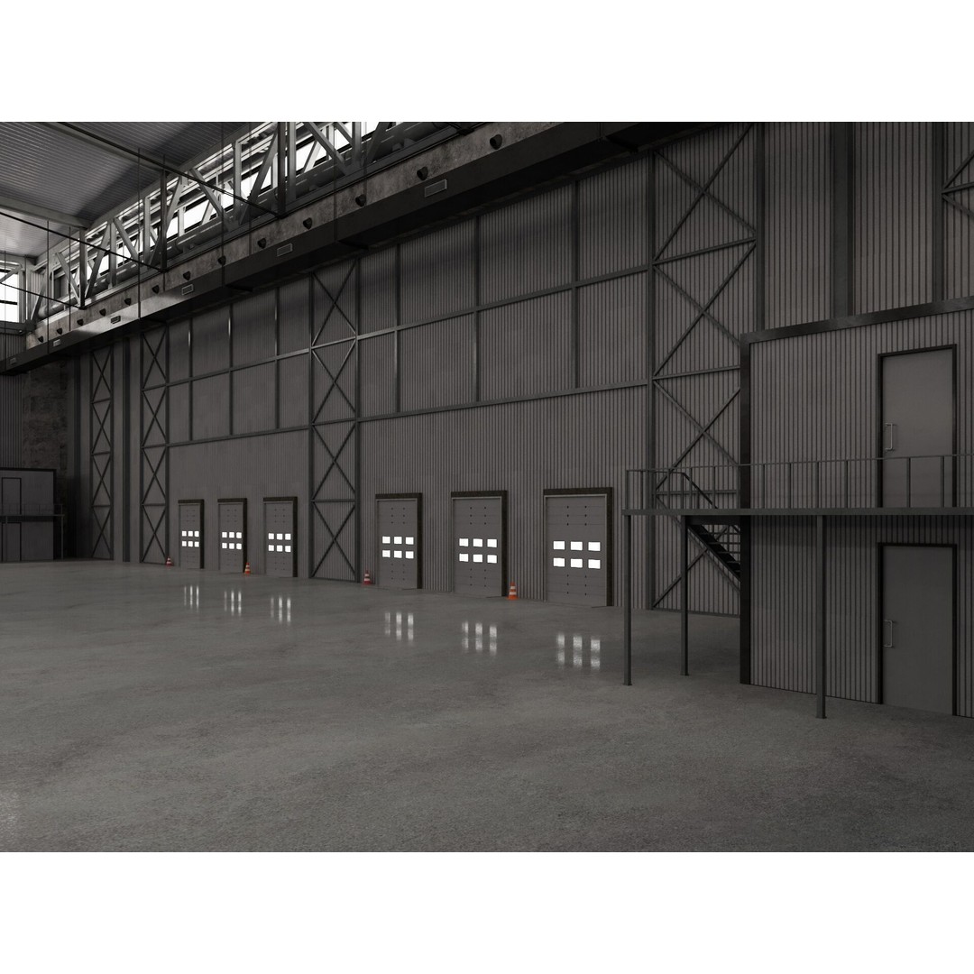 Warehouse Logistic 3D Model – Industrial Exterior with Textures, FBX, Blender - View 9