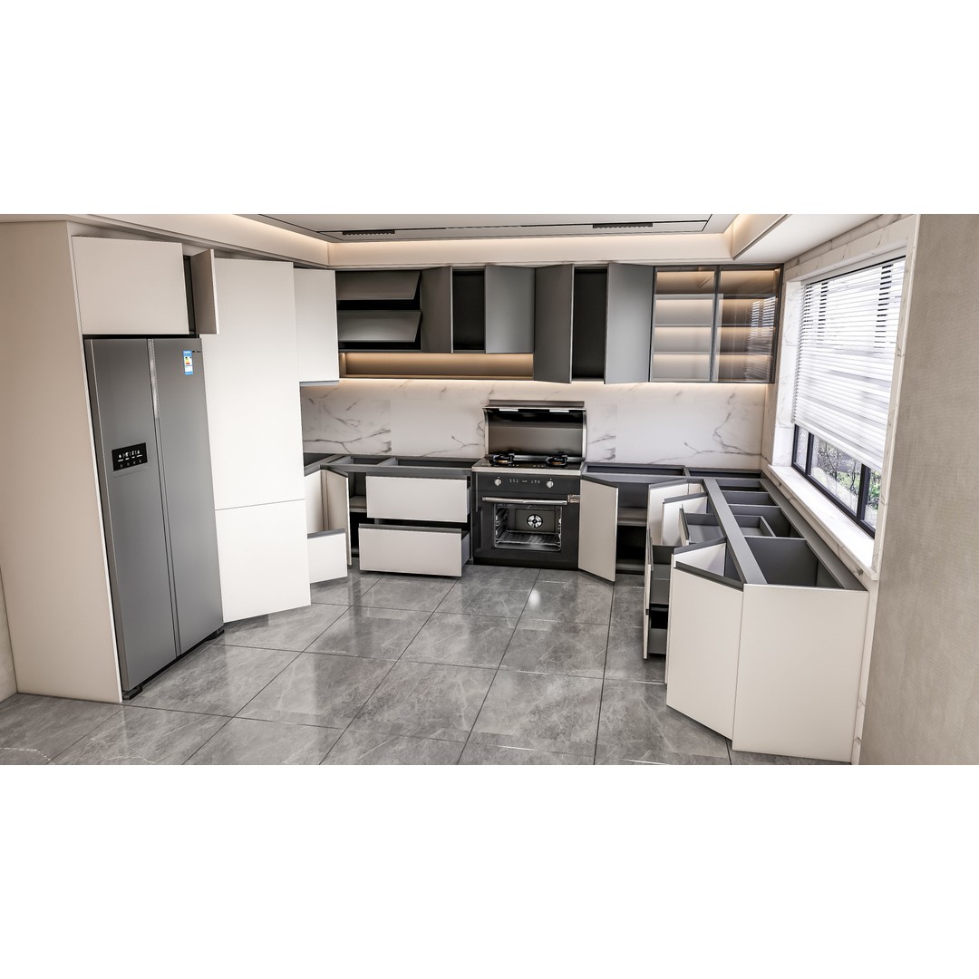 Kitchen 3D Model – Fully Parametric, Resizable, FBX, Blender - View 13