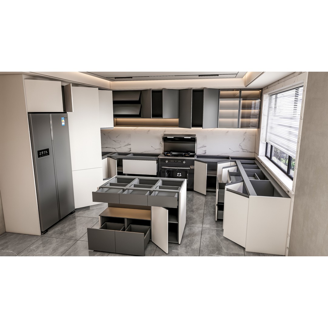 Kitchen 3D Model – Fully Parametric, Resizable, FBX, Blender - View 16