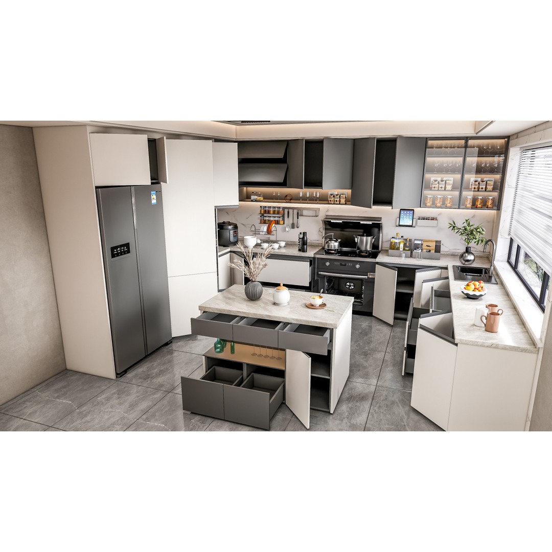 Kitchen 3D Model – Fully Parametric, Resizable, FBX, Blender - View 6