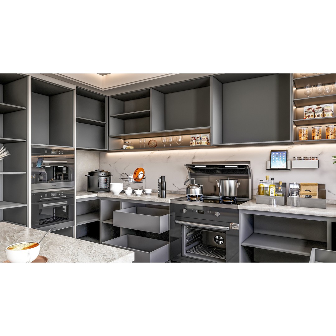 Kitchen 3D Model – Fully Parametric, Resizable, FBX, Blender - View 9