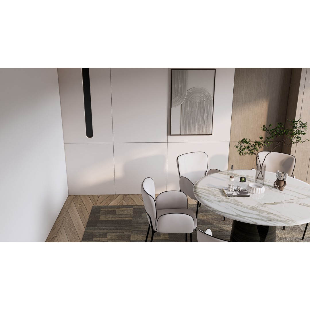 Dining Room 3D Model – Modern Full Scene with Textures & Lighting - View 6