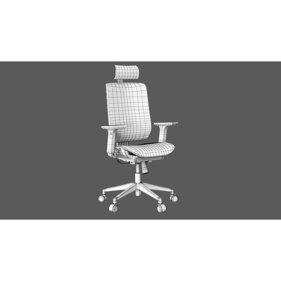 Realistic Office Chair 3D Model – High Poly PBR Asset, FBX, OBJ - View 10