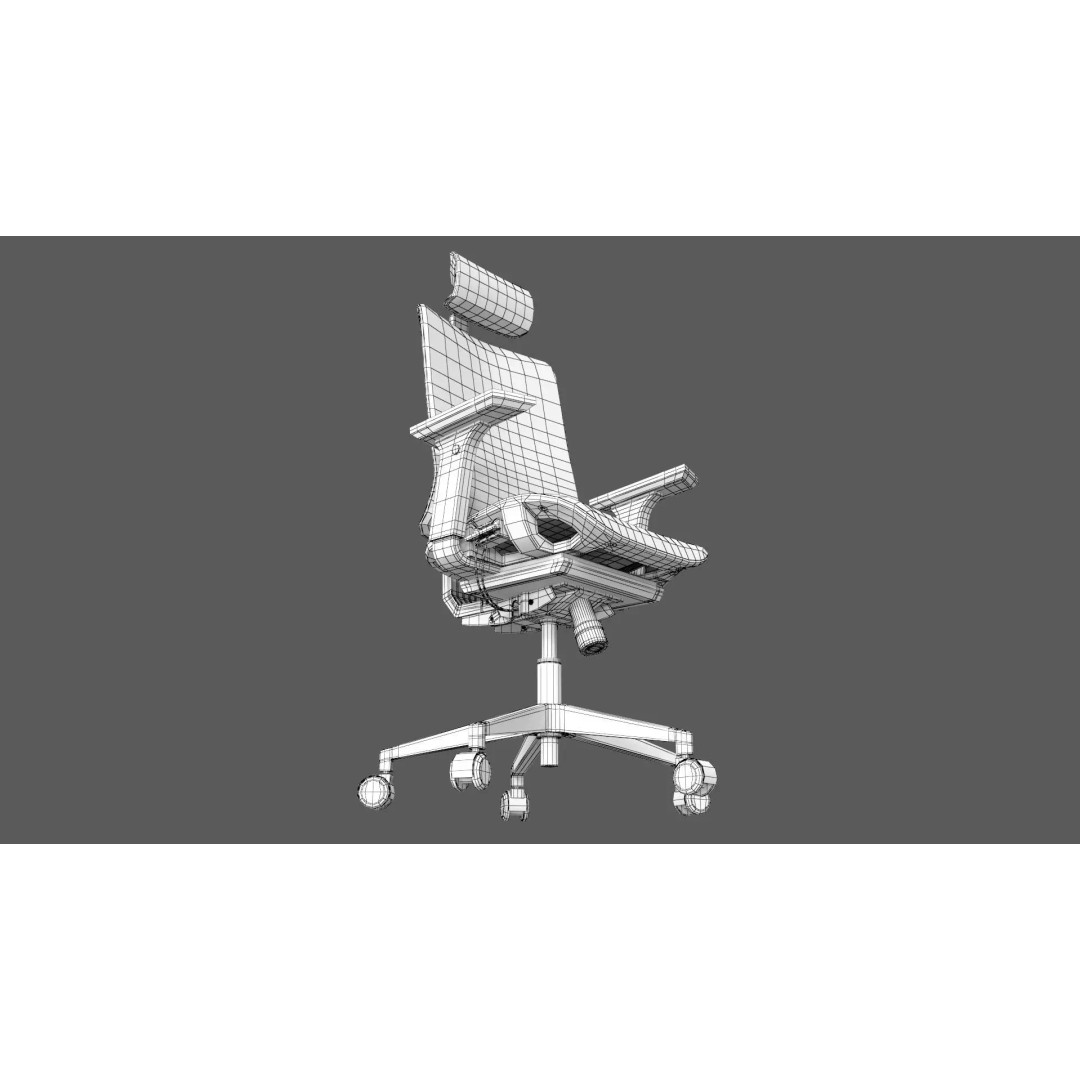 Realistic Office Chair 3D Model – High Poly PBR Asset, FBX, OBJ - View 12
