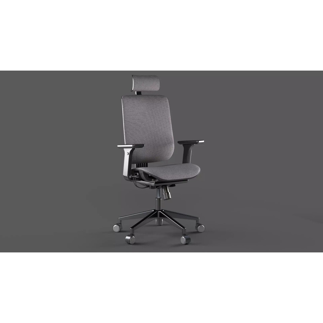 Realistic Office Chair 3D Model – High Poly PBR Asset, FBX, OBJ - View 3