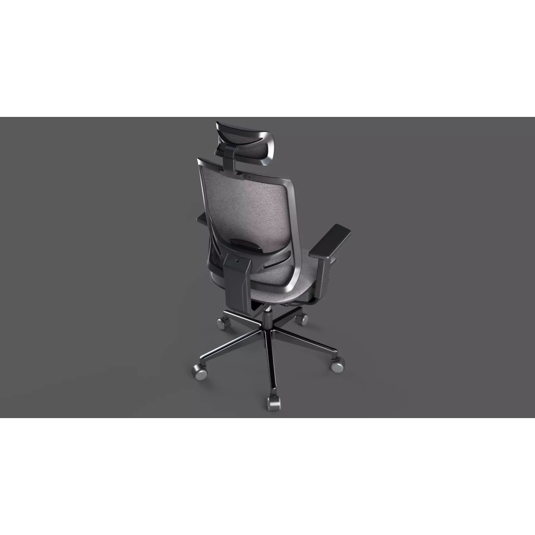 Realistic Office Chair 3D Model – High Poly PBR Asset, FBX, OBJ - View 5