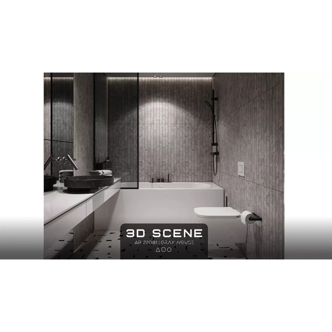 Bathroom 3D Model – Modern Interior Scene with PBR Textures, FBX, OBJ - View 2