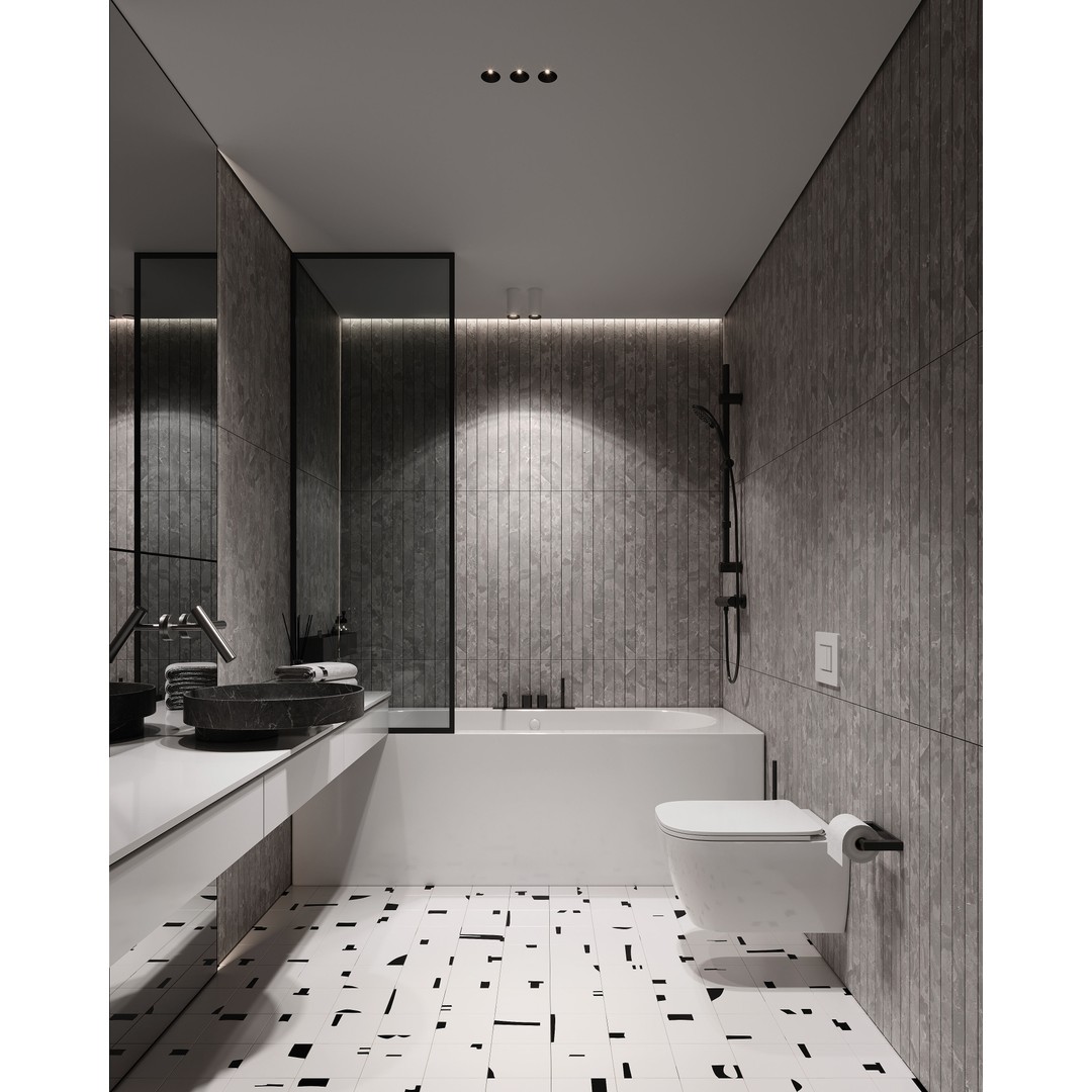 Bathroom 3D Model – Modern Interior Scene with PBR Textures, FBX, OBJ - View 3