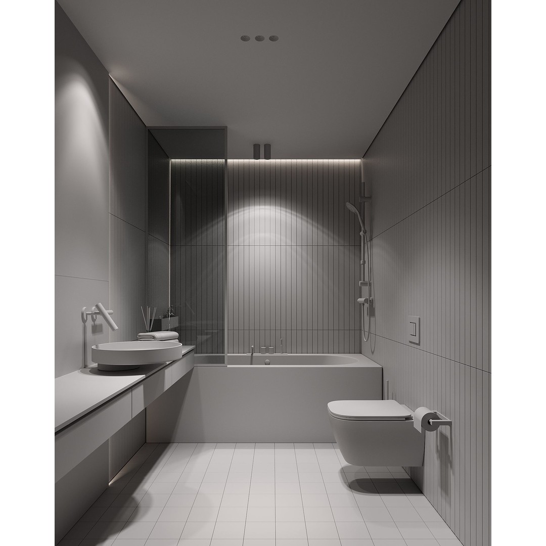 Bathroom 3D Model – Modern Interior Scene with PBR Textures, FBX, OBJ - View 9