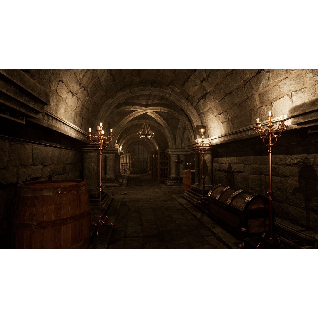 Modular Dungeon 3D Model – Low Poly Kitbash Assets, FBX & Blender - View 15