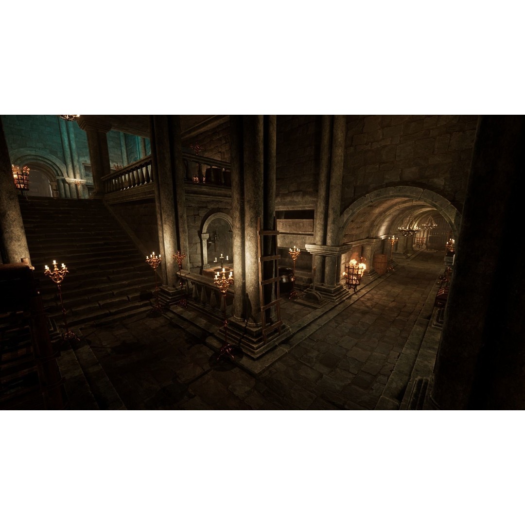 Modular Dungeon 3D Model – Low Poly Kitbash Assets, FBX & Blender - View 3