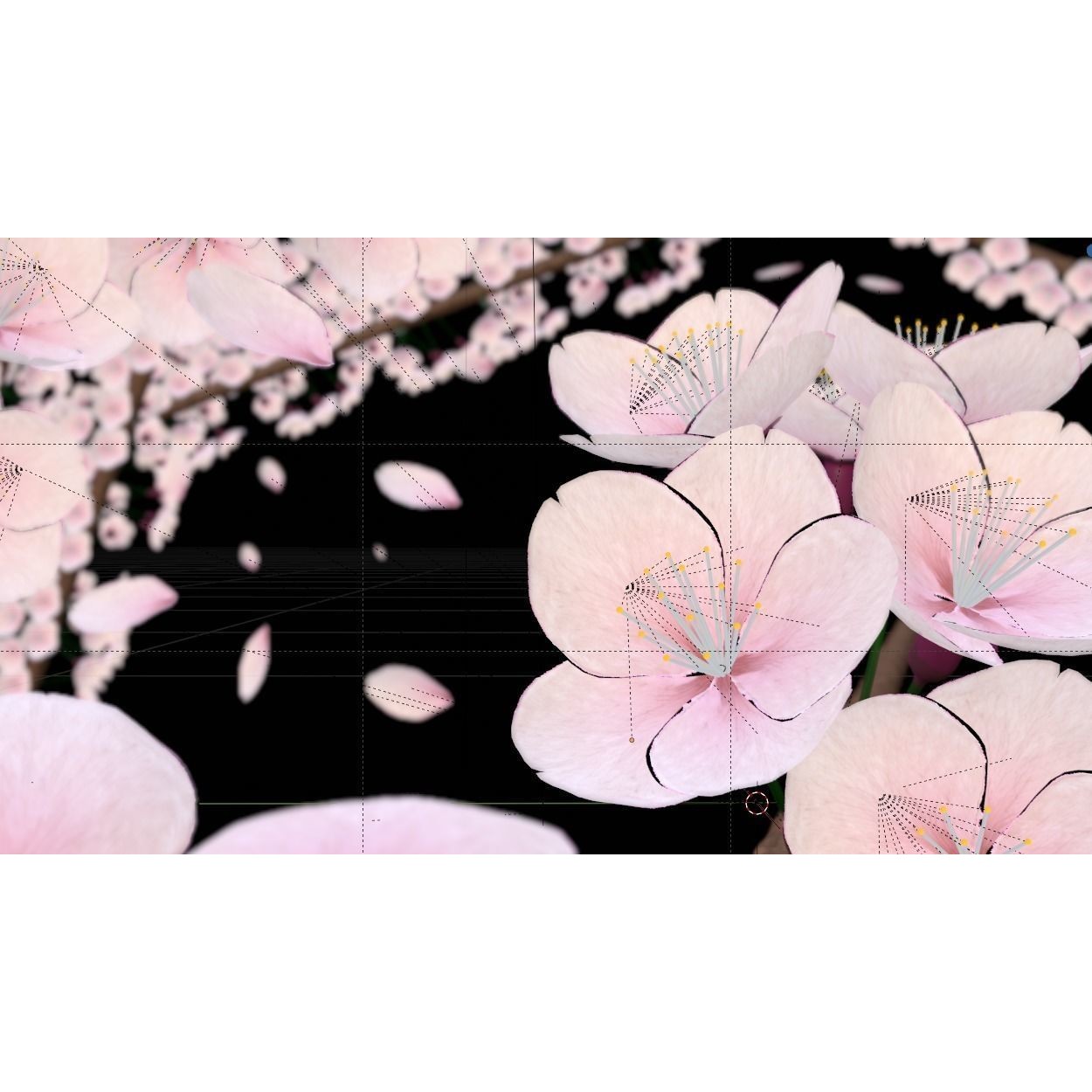 Cherry Blossom Scene - PBR Game-Ready 3D Model - View 3