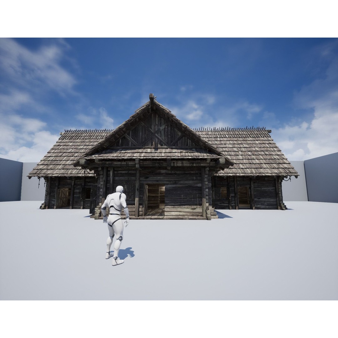 Enterable Village House 3D Model – Low Poly Game-Ready Asset, FBX, OBJ - View 10