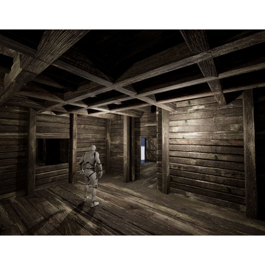 Enterable Village House 3D Model – Low Poly Game-Ready Asset, FBX, OBJ - View 11