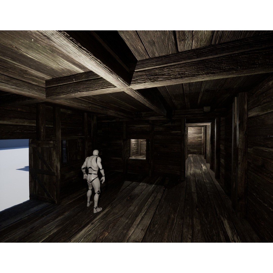 Enterable Village House 3D Model – Low Poly Game-Ready Asset, FBX, OBJ - View 12