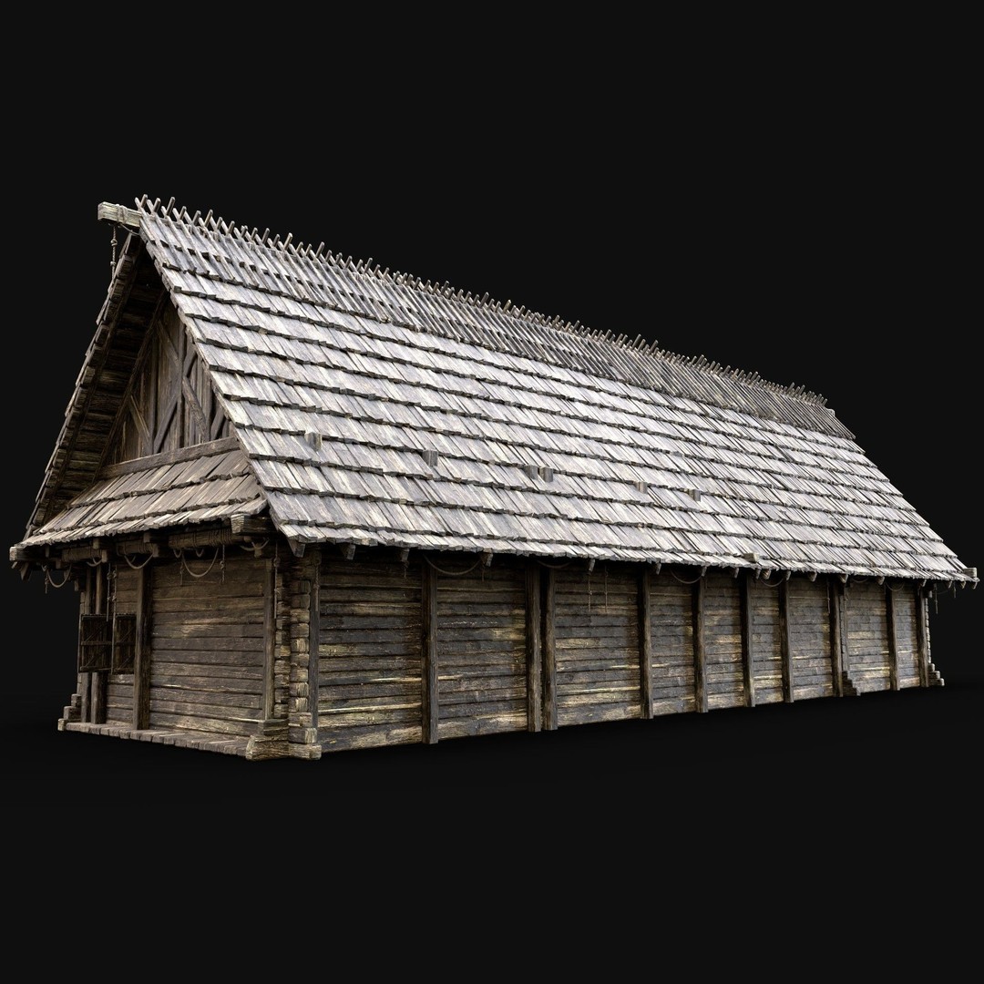 Enterable Village House 3D Model – Low Poly Game-Ready Asset, FBX, OBJ - View 4