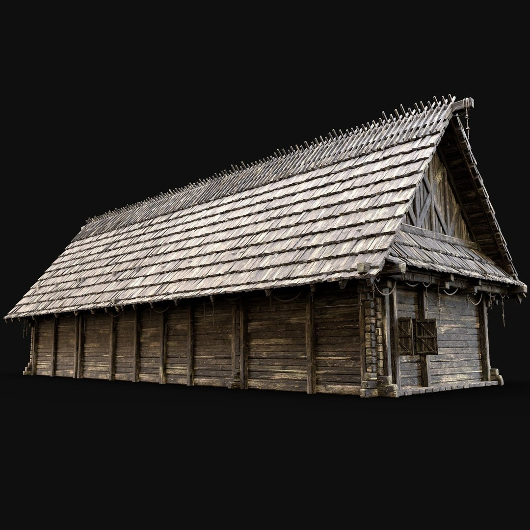Enterable Village House 3D Model – Low Poly Game-Ready Asset, FBX, OBJ - View 5