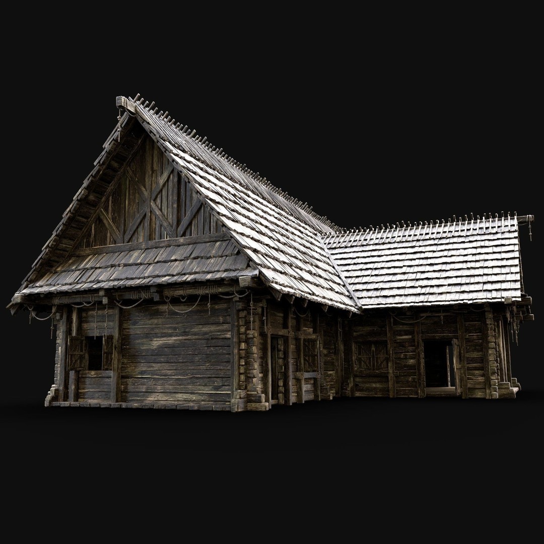 Enterable Village House 3D Model – Low Poly Game-Ready Asset, FBX, OBJ - View 6