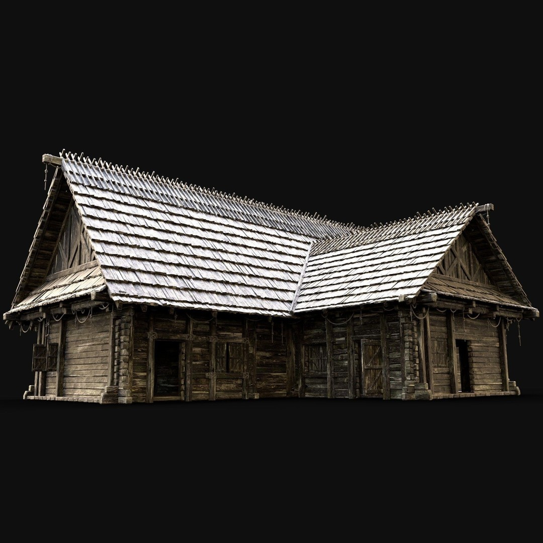 Enterable Village House 3D Model – Low Poly Game-Ready Asset, FBX, OBJ - View 7