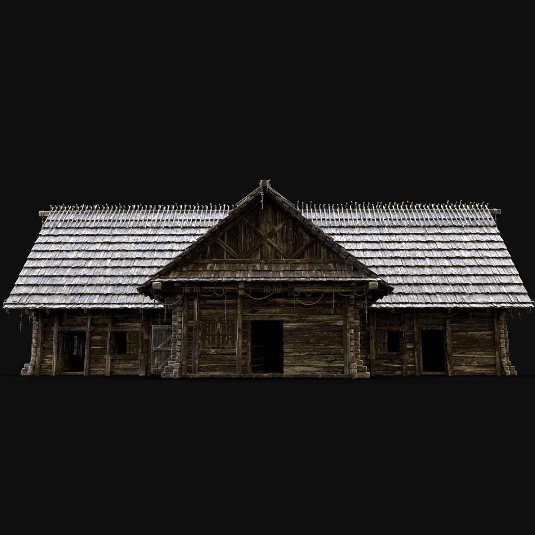 Enterable Village House 3D Model – Low Poly Game-Ready Asset, FBX, OBJ - View 8