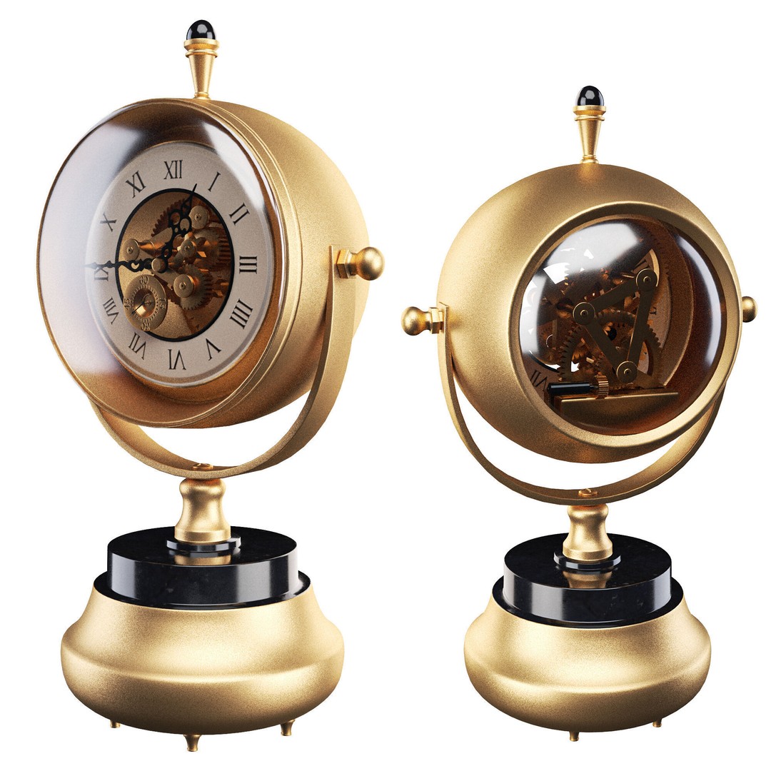 Antique Clock 3D Model – High Poly PBR Asset, FBX, OBJ - View 3