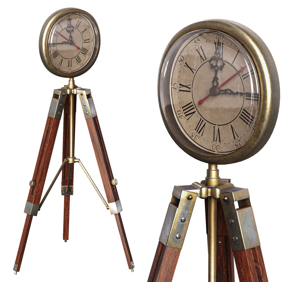 Antique Clock 3D Model – High Poly PBR Asset, FBX, OBJ - View 4