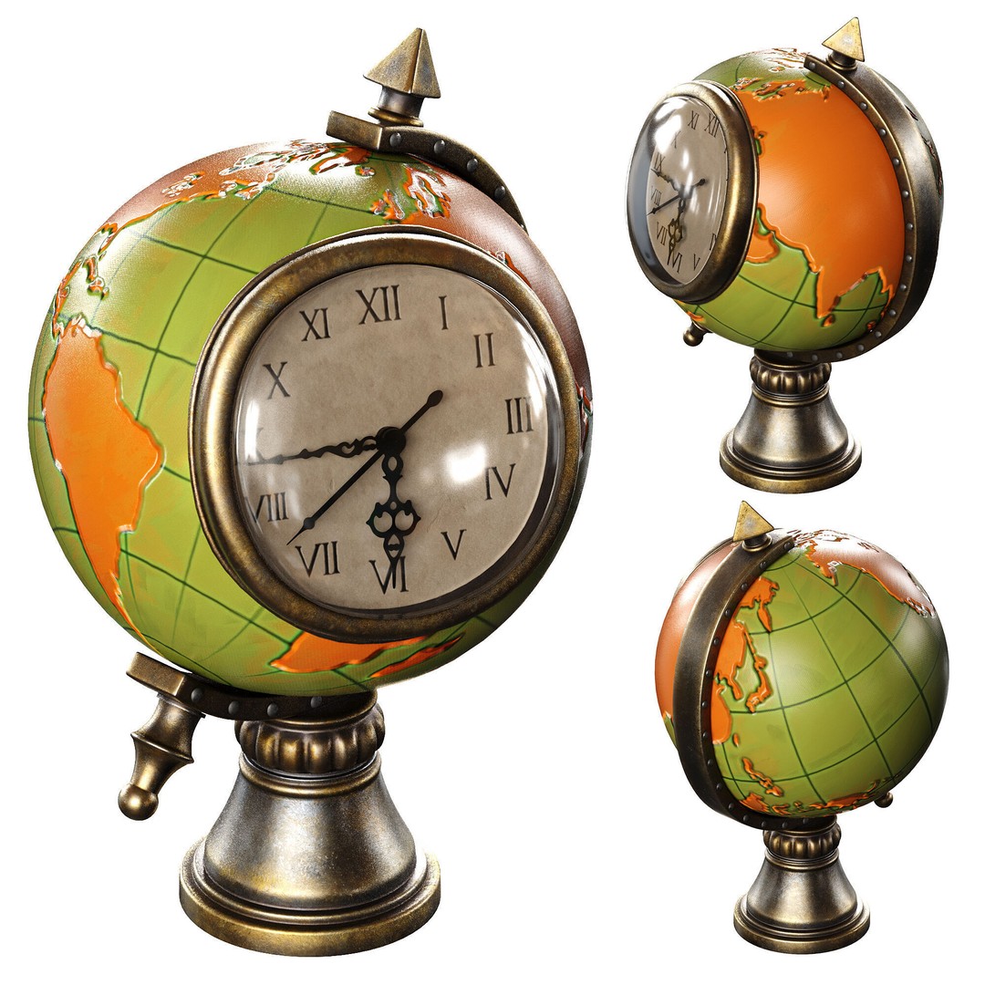 Antique Clock 3D Model – High Poly PBR Asset, FBX, OBJ - View 6