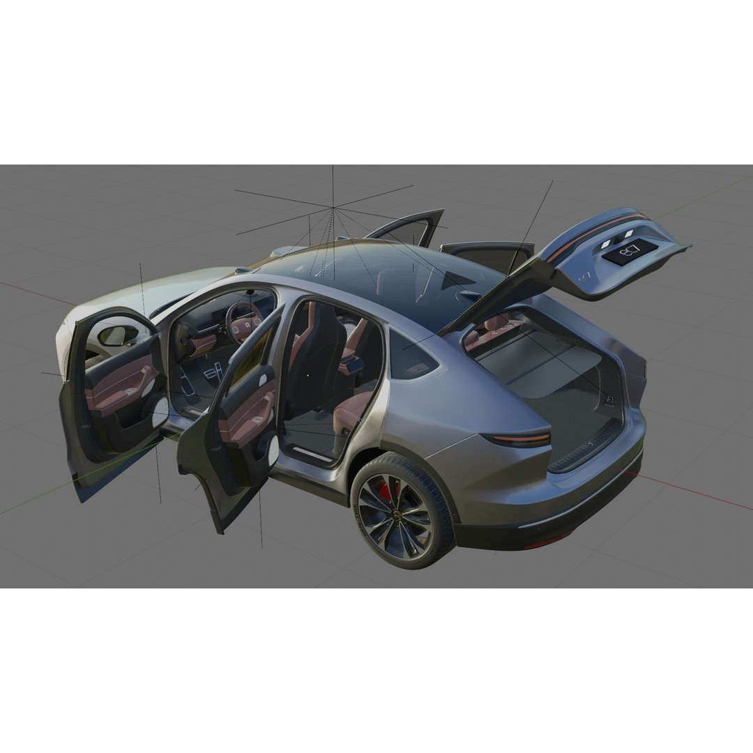 Nio EC7 2023 3D Model – Detailed SUV with Interior, FBX, OBJ - View 25