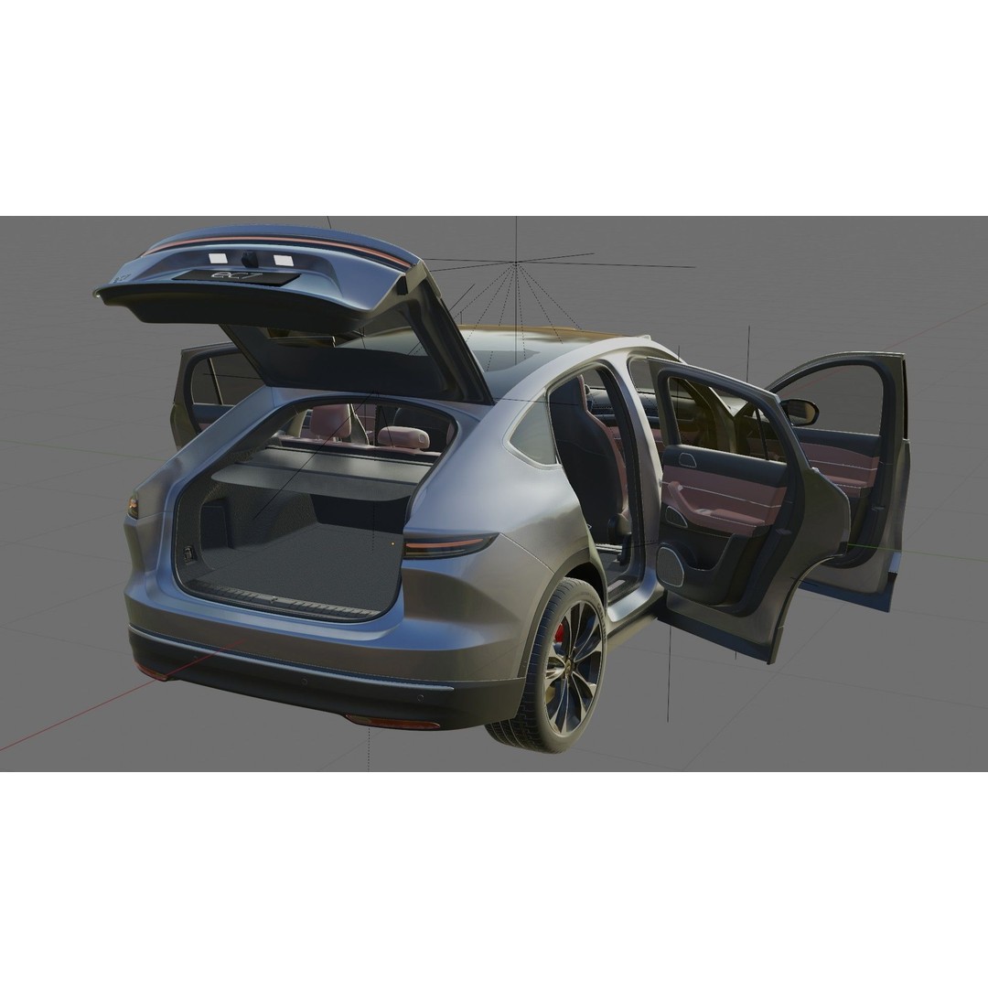 Nio EC7 2023 3D Model – Detailed SUV with Interior, FBX, OBJ - View 26