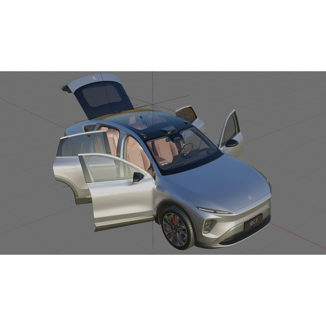 Nio EC7 2023 3D Model – Detailed SUV with Interior, FBX, OBJ - View 28