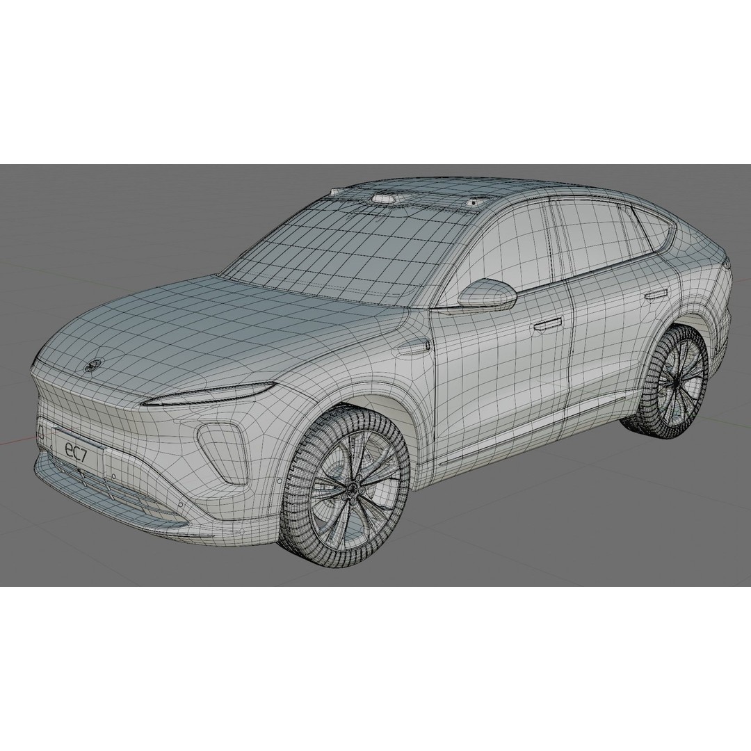 Nio EC7 2023 3D Model – Detailed SUV with Interior, FBX, OBJ - View 29