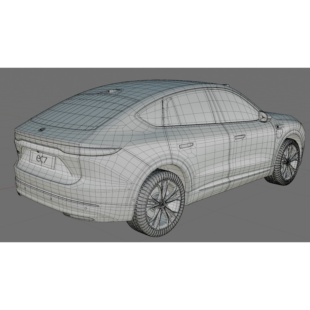 Nio EC7 2023 3D Model – Detailed SUV with Interior, FBX, OBJ - View 30