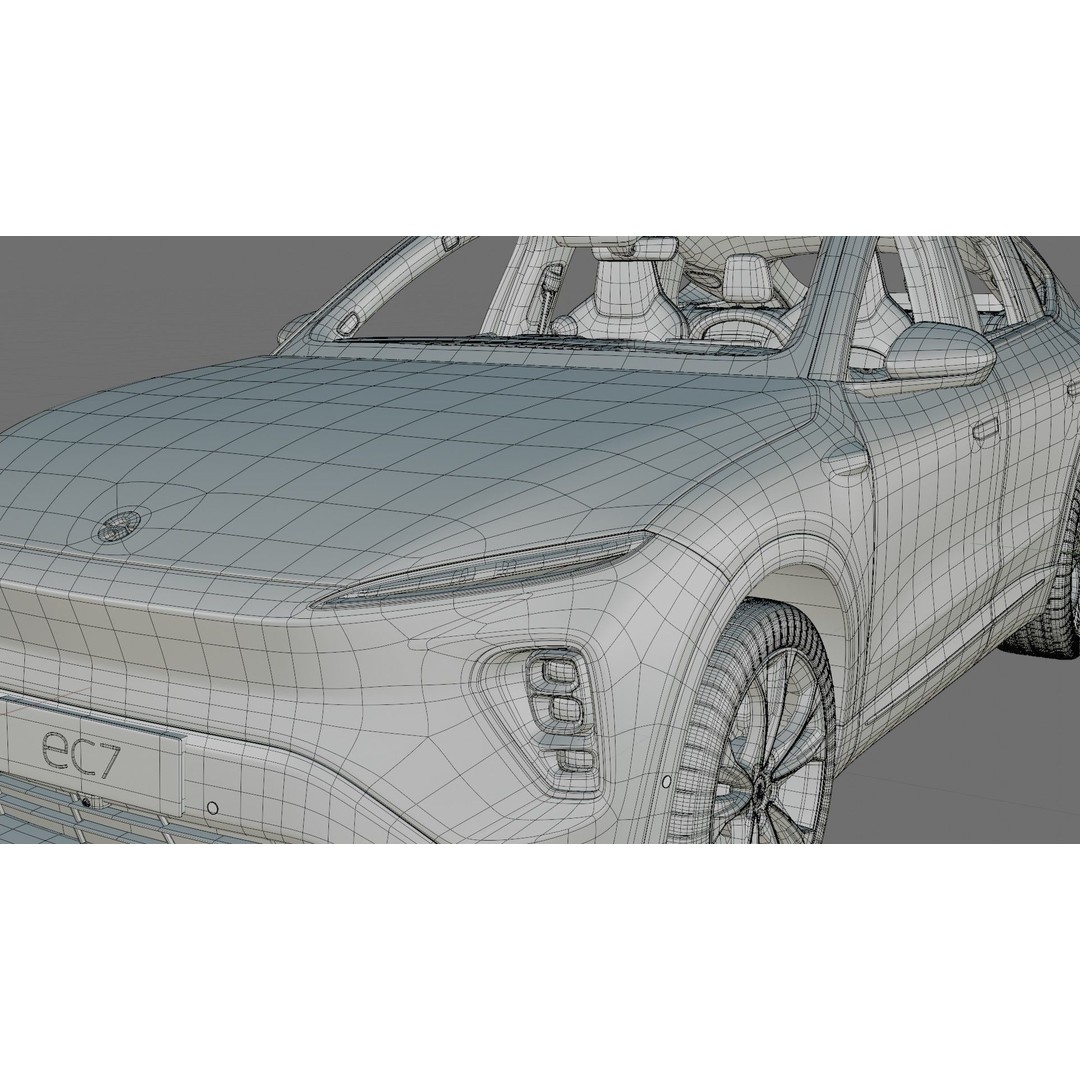 Nio EC7 2023 3D Model – Detailed SUV with Interior, FBX, OBJ - View 31
