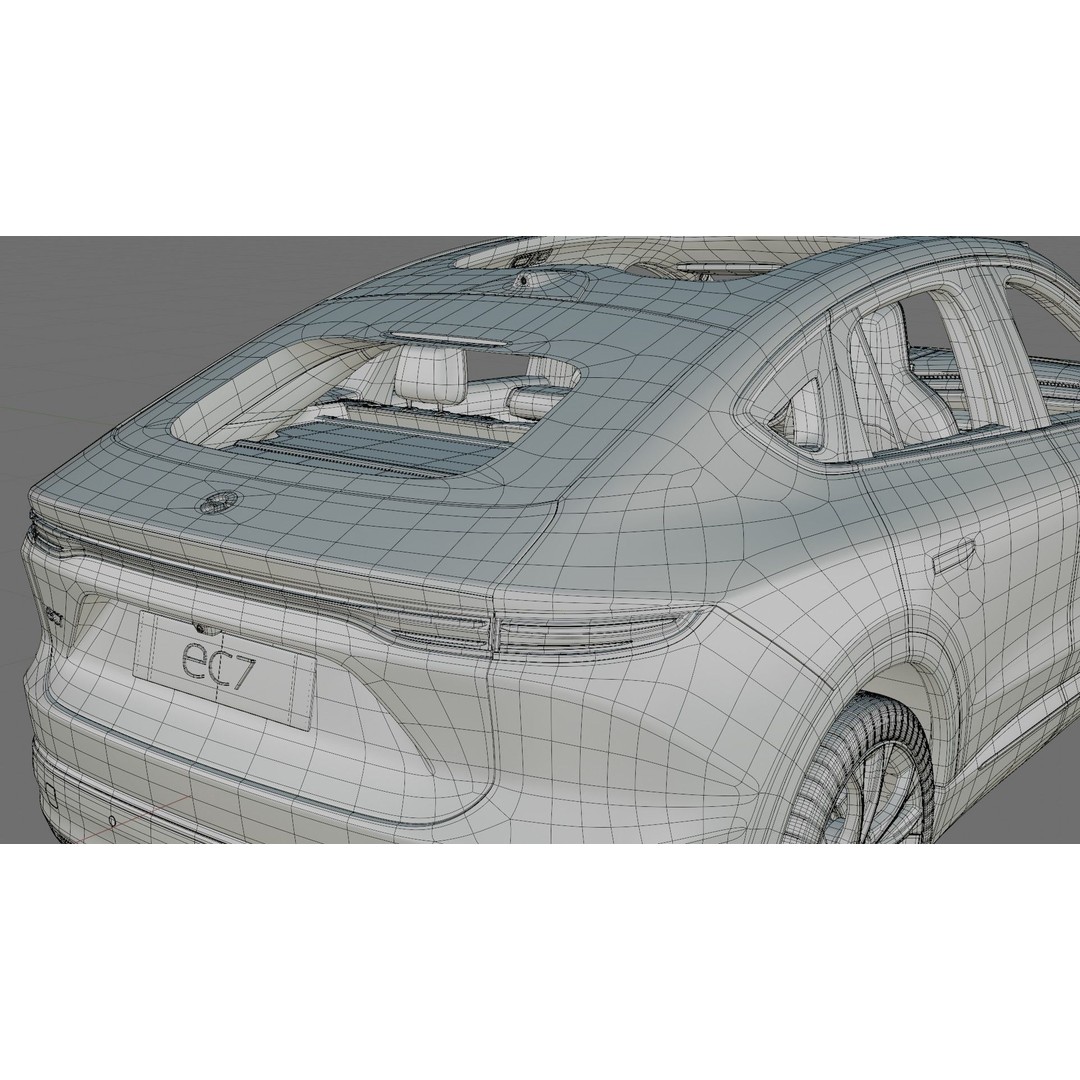 Nio EC7 2023 3D Model – Detailed SUV with Interior, FBX, OBJ - View 32