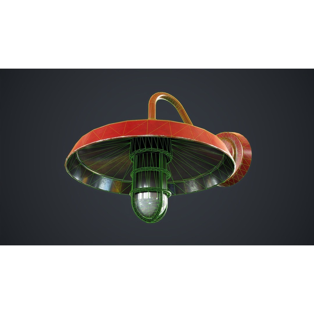 Industrial Wall Lamp 3D Model – Low Poly Game Ready Asset, FBX