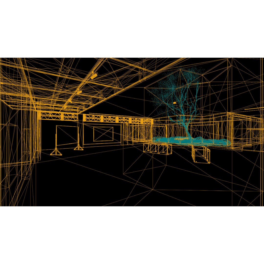 Twilight Courtyard Gallery Place 3D Model – Immersive VR Interior, Unreal Engine