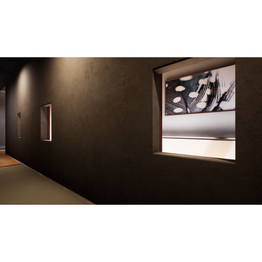 Twilight Courtyard Gallery Place 3D Model – Immersive VR Interior, Unreal Engine - View 13