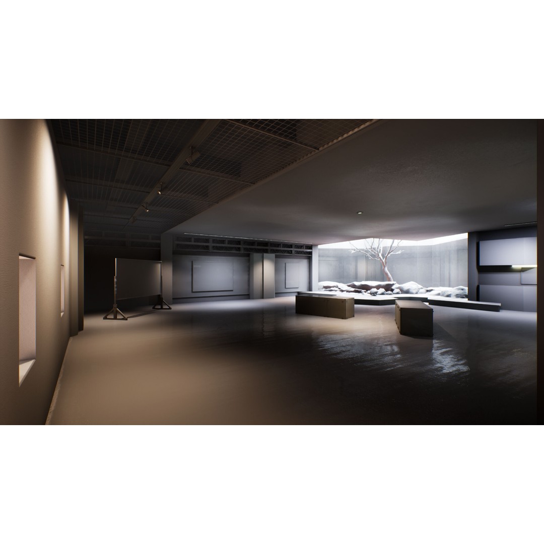 Twilight Courtyard Gallery Place 3D Model – Immersive VR Interior, Unreal Engine - View 14