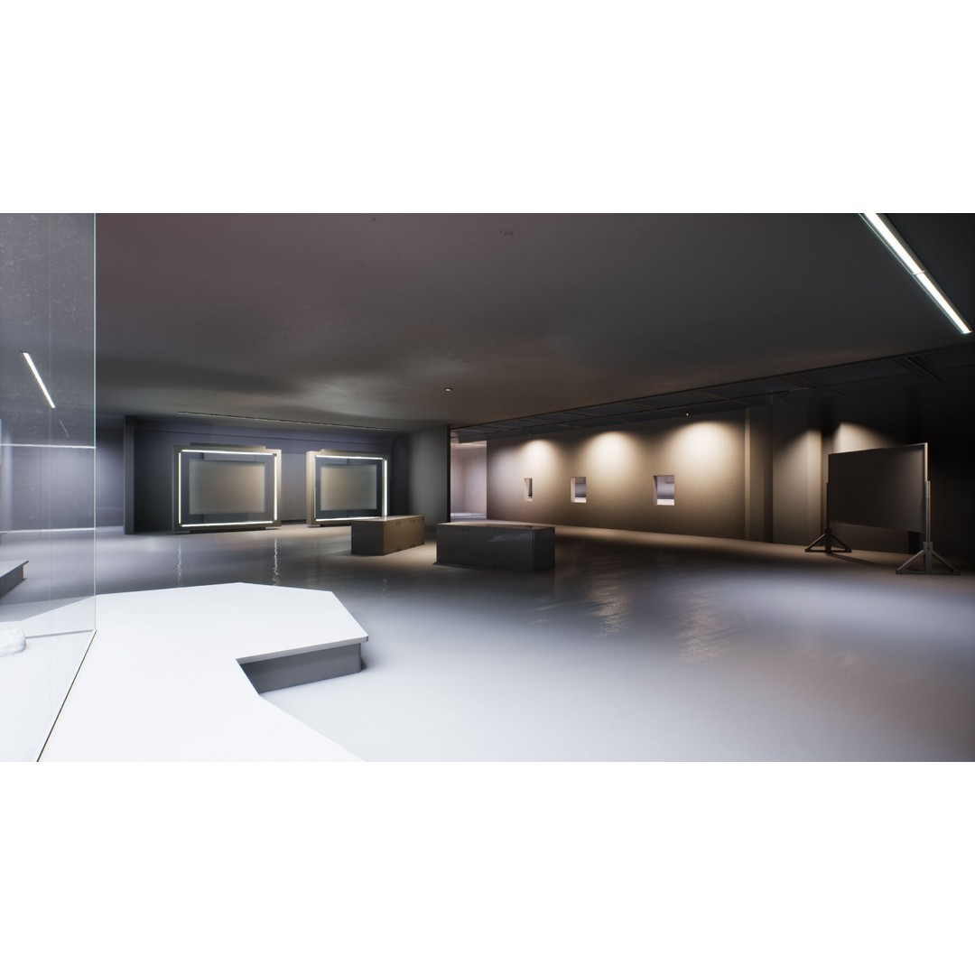 Twilight Courtyard Gallery Place 3D Model – Immersive VR Interior, Unreal Engine - View 17