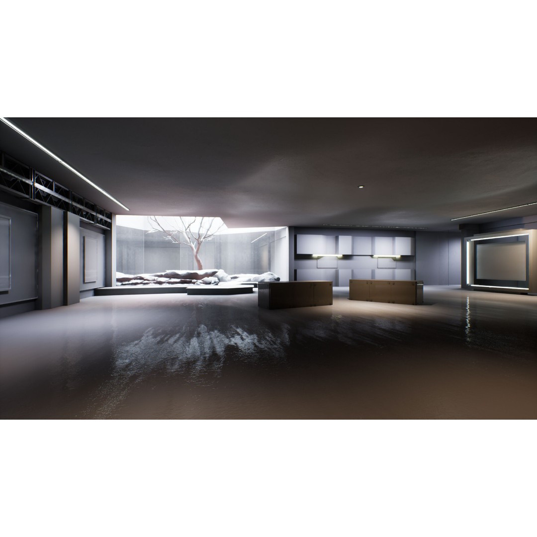 Twilight Courtyard Gallery Place 3D Model – Immersive VR Interior, Unreal Engine - View 18