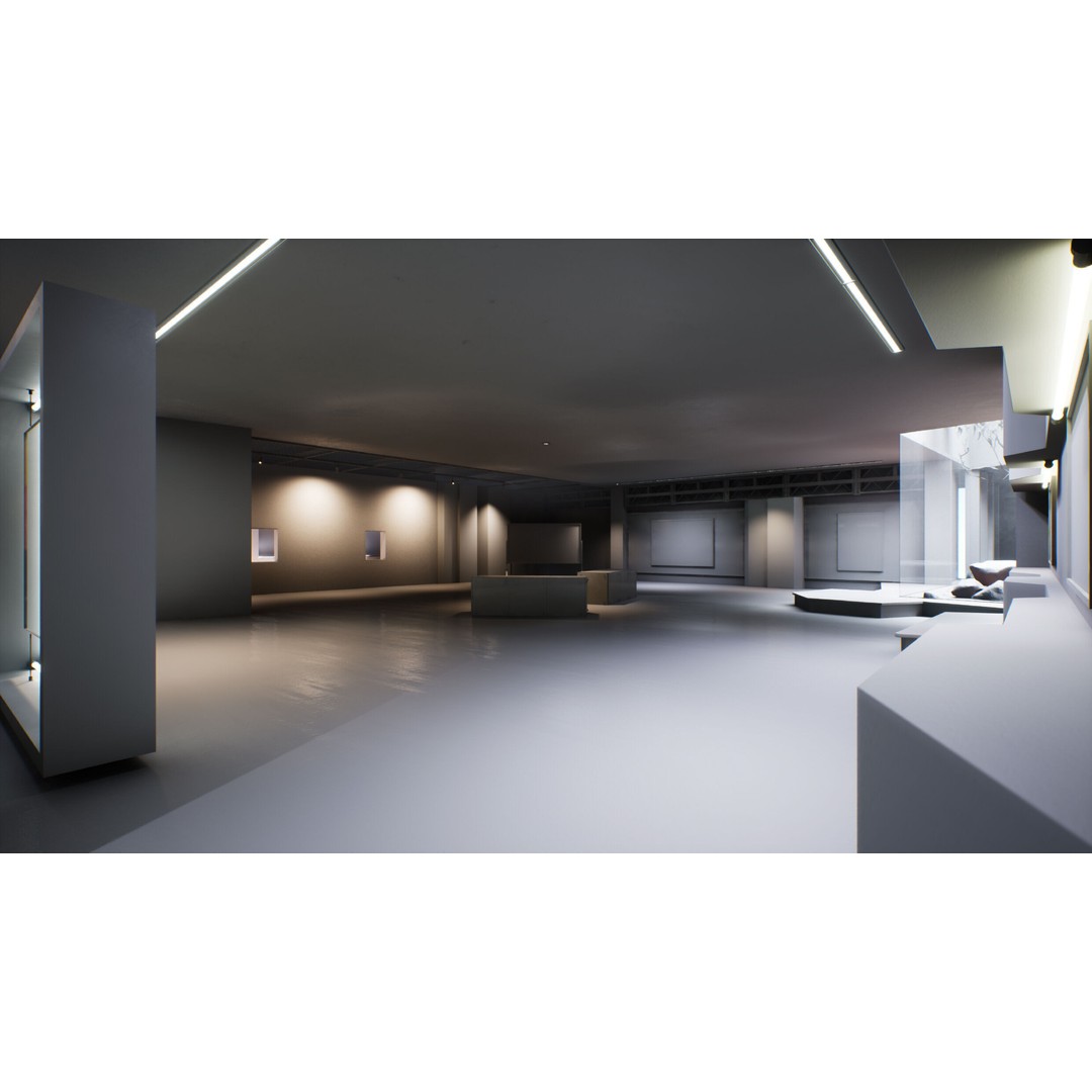 Twilight Courtyard Gallery Place 3D Model – Immersive VR Interior, Unreal Engine - View 19