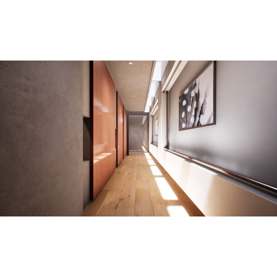 Twilight Courtyard Gallery Place 3D Model – Immersive VR Interior, Unreal Engine - View 4